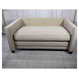Beige Upholstered Loveseat Bench