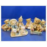 (6) Plastic Teddy Bear Figurines