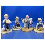 (4) Porcelain Farm Children Figurines