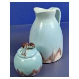 California Handmade Pottery Pitcher & Lidded Jar