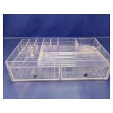 Clear Plastic 2-Drawer Organizer Tray