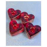 Red Heart Glass Candle Holder