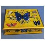Hand-Painted Butterfly Wooden Trinket Box