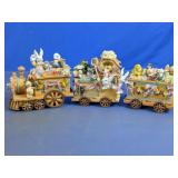 (3)Whimsical Easter Bunny Resin Train Set