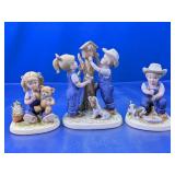 (3) Porcelain Children Figurines