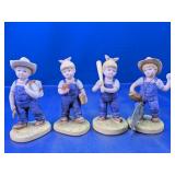 (4) Porcelain Children Figurines Set