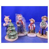 (4) Porcelain Christmas Children Figurines