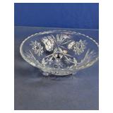 Footed Starburst Pressed Glass Candy Dish