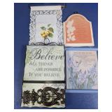 (4)Inspirational Wall Decor Plaques Lot