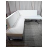 White L-Shaped Modern Bench