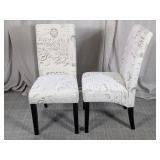 (2) Script Upholstered Dining Chairs