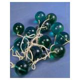 Vintage Teal Glass Nautical Float Garland Lot