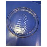Clear Glass Serving Plate with Gold Rim Trim