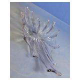 Art Glass Leaf Form Centerpiece Bowl