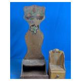 Vintage Wooden Tie Rack & Cuff Links Holder Lot