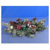 Festive Pinecone and Berry Candle Centerpiece