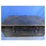 Vintage Black Metal Carpenterï¿½s Trunk
