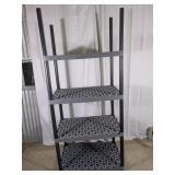 4-Tier Gray Plastic Utility Shelving Unit