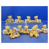 (11) Plastic Teddy Bear Number Figurines