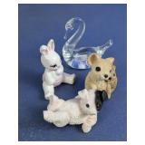(4)Miniature Animal Figurine Collection Lot