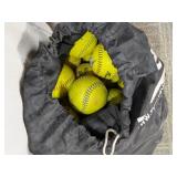 (1) Nylon Pull-String Softball Bag w/ Balls