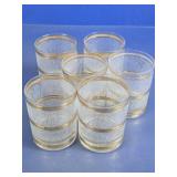 Textured Glass Tumblers with Gold Trim