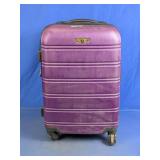 Purple Hard Shell Rolling Carry-On Suitcase