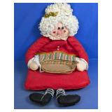 Handmade Fabric Granny Doll w/ Basket