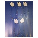 (5) Heart Pendant Beaded Necklaces