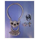 (4) Fashion Jewelry Set - Cross Ring & More