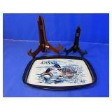 Metal Canada Loons Tray with 2 Display Stands