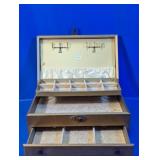 Vintage Large Gold-Tone Multi-Tier Jewelry Box