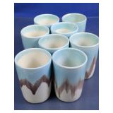 Turquoise Glazed Ceramic Tumbler Cups