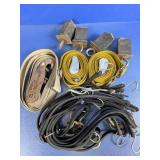 Assorted Tie Down Straps, Bungee Cords & Blocks