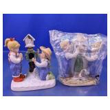 (2) Porcelain Holiday Children Displays