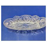 Pressed Glass Relish Serving Dish Tray