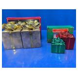 Holiday Gift Box Candle Holders & Decor Set