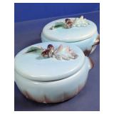 Turquoise Ceramic Lidded Serving Dish