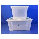 (2) IKEA SAMLA & Sterilite Totes