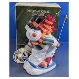 International Bazaar Skiing Snowman Figurine