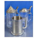 Vintage Nautical Steins and Pewter Tankard Set