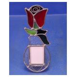Stained Glass Rose Decorative Panel