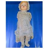 Large Baby Doll With Cloth Dress Bonnet