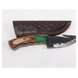 (1) Handcrafted Fixed Blade Knife w/ Sheath