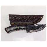 (1) Handcrafted Fixed Blade Knife w/ Sheath