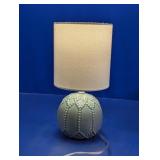 Light Blue Beaded Ceramic Accent Lamp