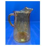 Amber Glass Pitcher with Handle