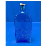 (1) Blue Glass Decorative Bottle