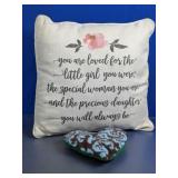 Decorative Quote Pillow & Heart Plush