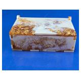 Handcrafted White & Gold Resin Jewelry Box